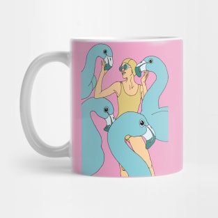 woman with flamingo Mug